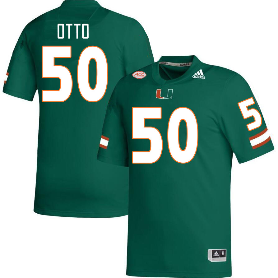 #50 Jim Otto Miami Hurricanes Jerseys Football Stitched-Green